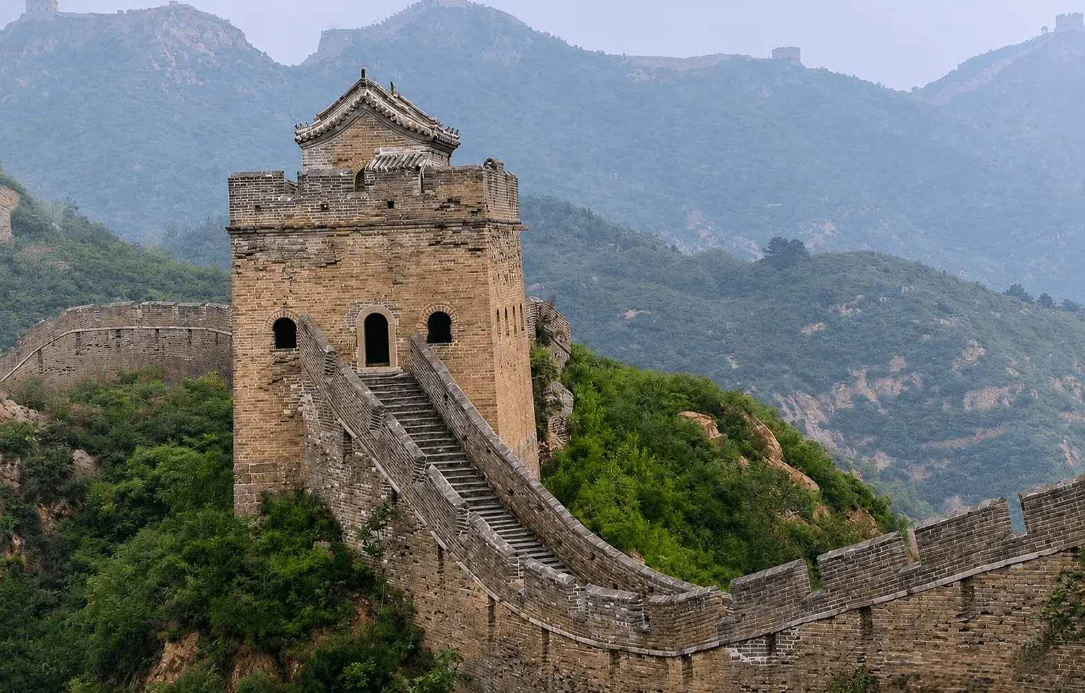 Beacon fire lit on tall tower to warn of enemy attack