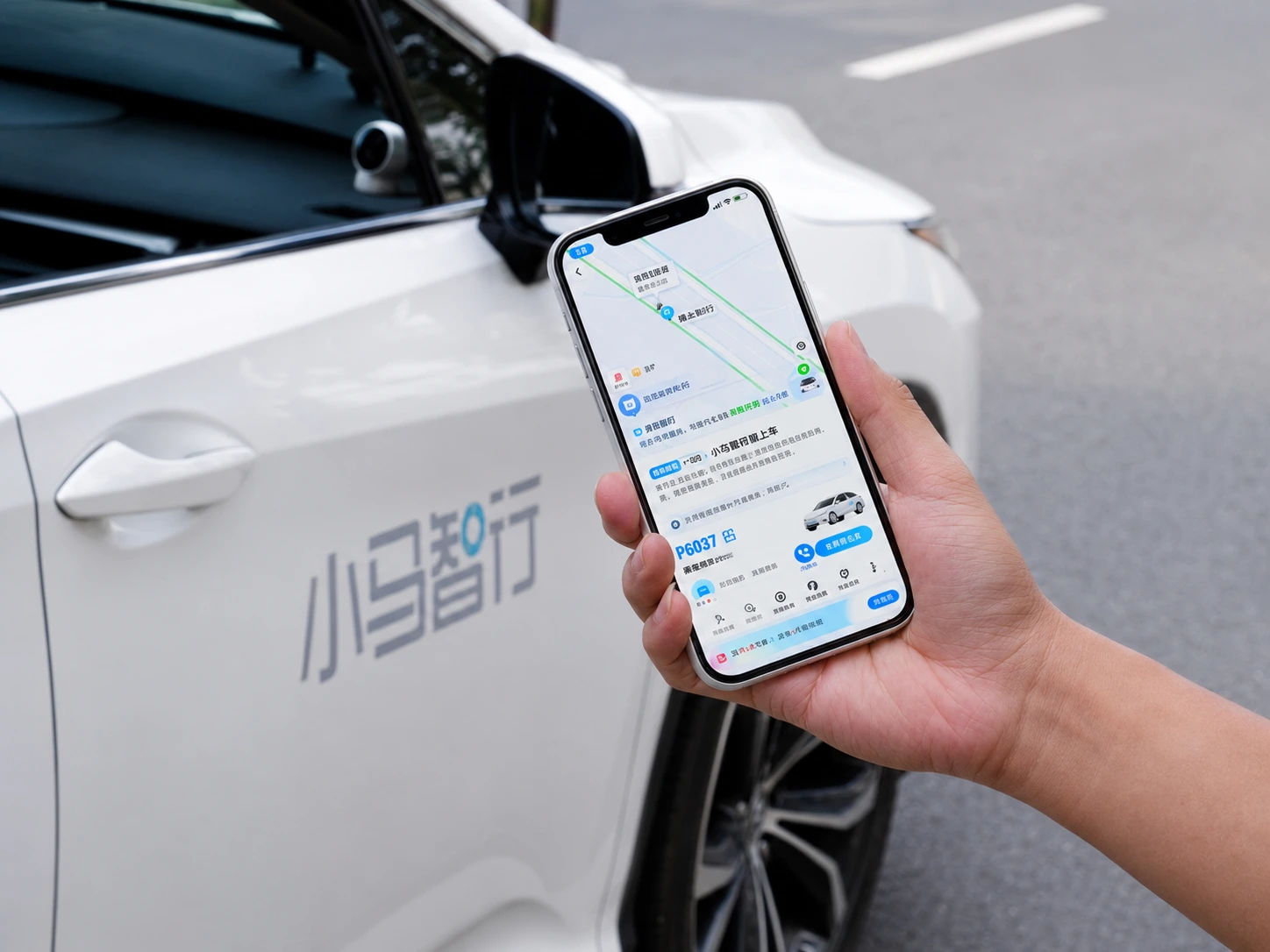 App for booking a driverless taxi in Guangzhou