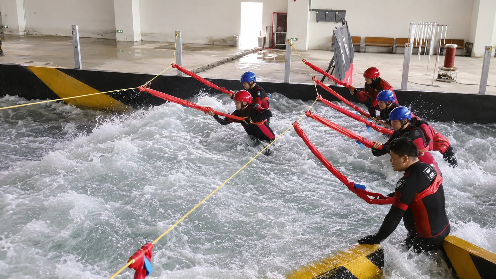 Responders practice emergency action during a simulated mountain flash flood