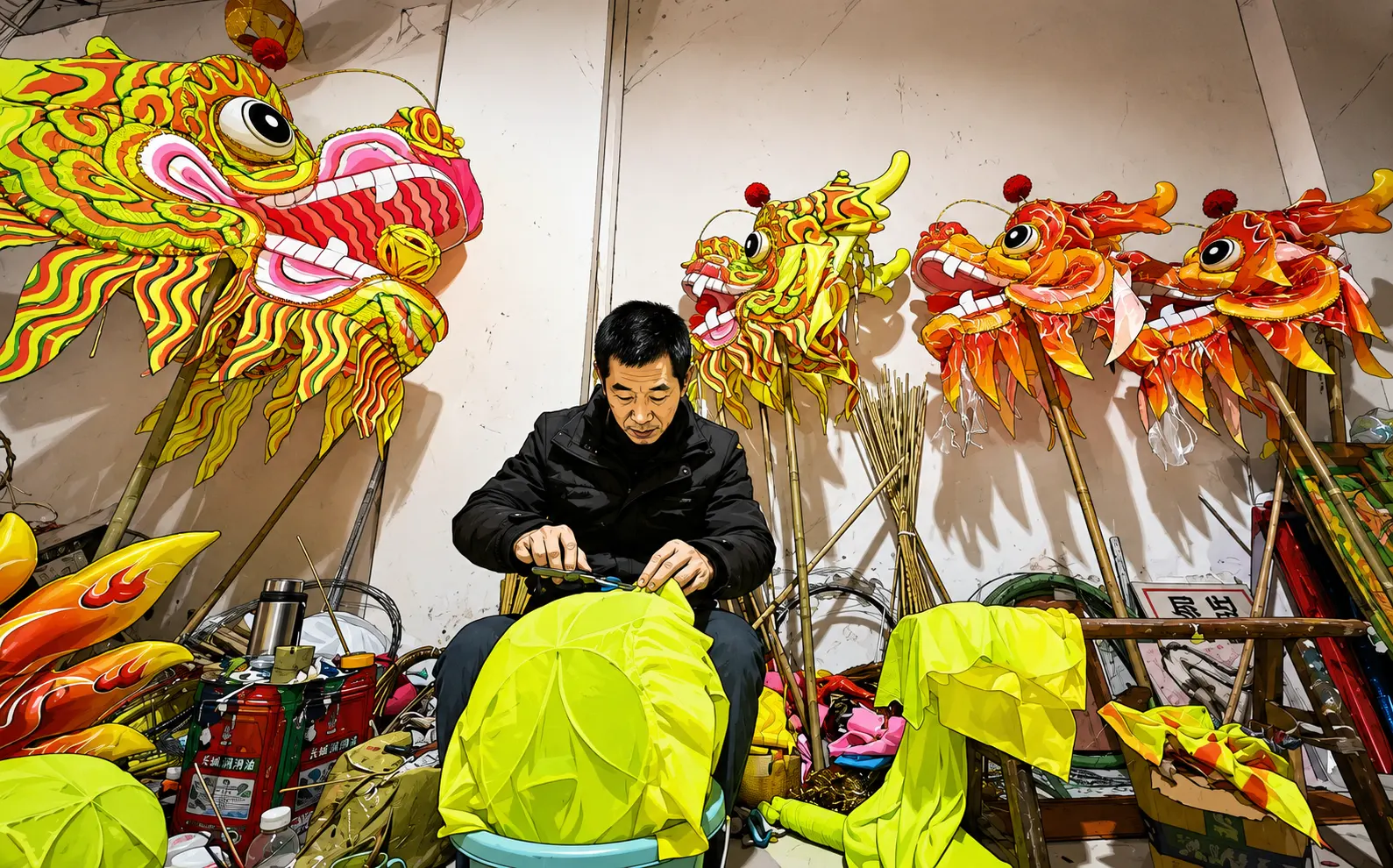 Inheritor crafting dragon body for dragon lantern