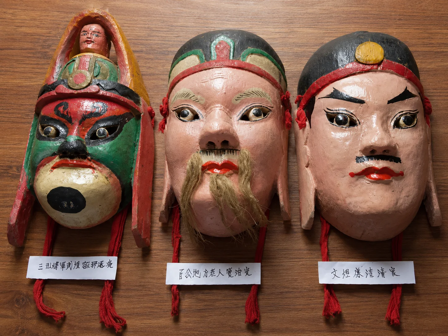 Painted Nuo masks each representing a deity