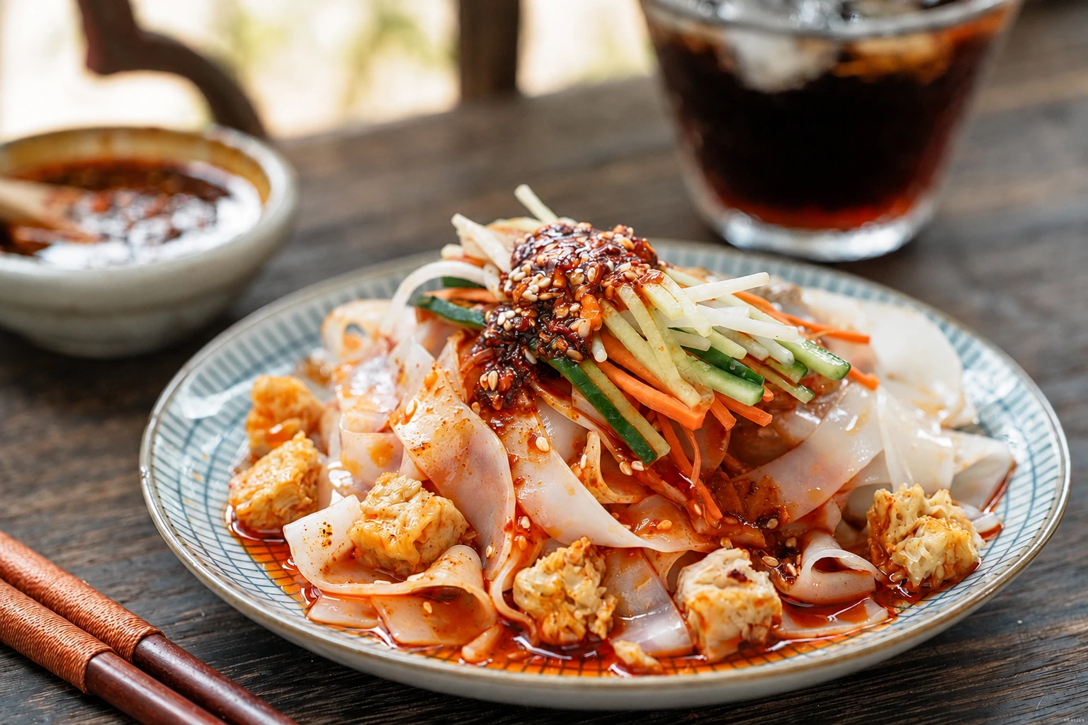 Spicy sour cold noodles for hot summer